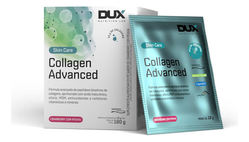 Colágeno Advanced Hidrolisado Verisol Dux Nutrition Sachês Sabor Cranberry E Pitaya