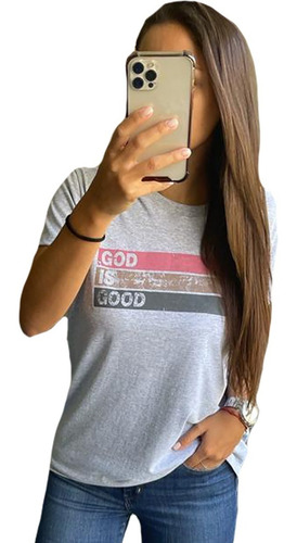 Imagen 4 de 10 de Remera Estampada Lisa Mujer Manga Corta Moda A88