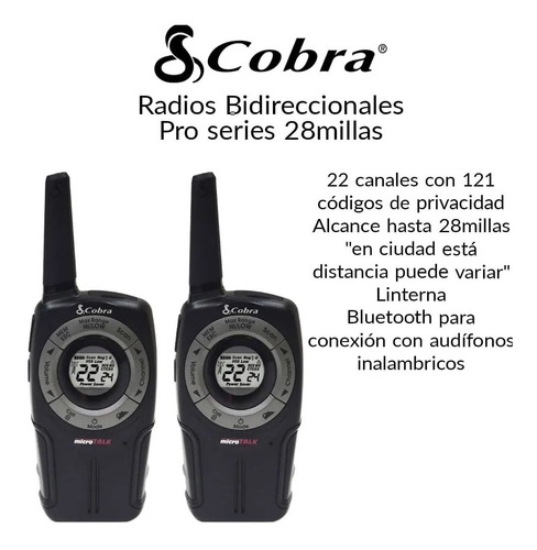 Radios Bidireccionales Pro Series 28 Millas Cobra