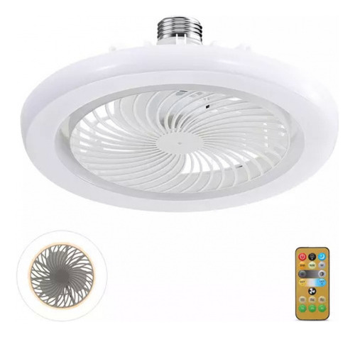 Led Bulb Ventilador Dimeable Control Remoto Luz Blanca Color