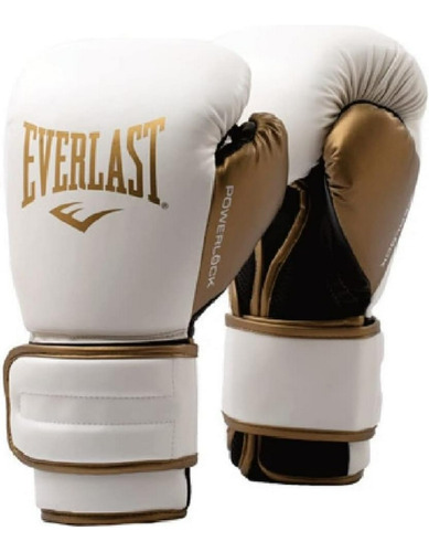 Guantes De Boxeo  Powerlock - Blanco/dorado 10oz - Compatibl