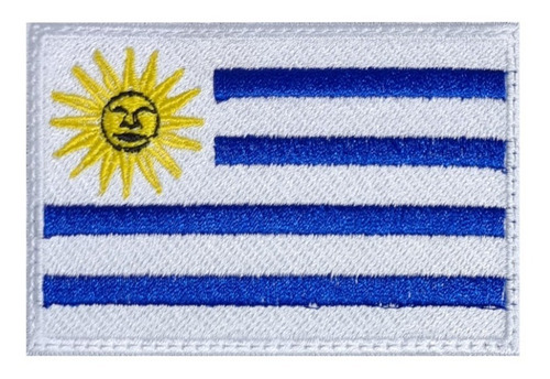 Bandera De Uruguay Parche Bordado 9x6 Cm