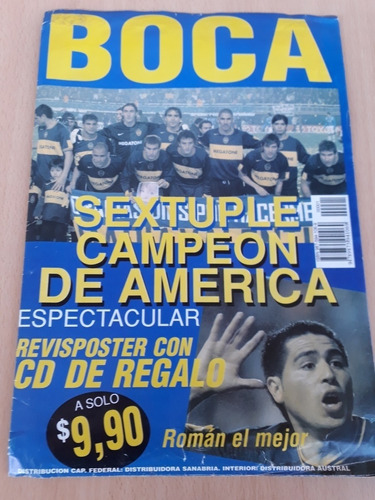 Poster Boca Juniors Sextuple Campeon De America