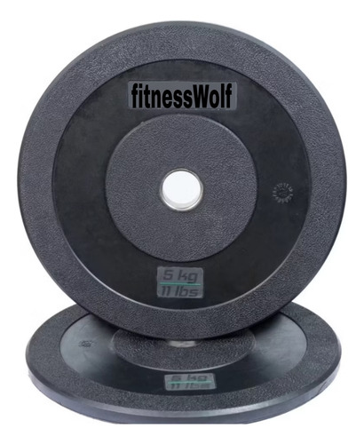 Kit 2 Anilhas 5kg Crossfit Vulcanizadas Olímpica