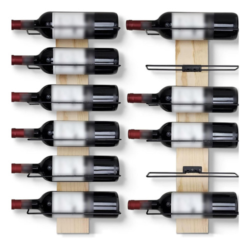 Estante Para Vino De Montaje En Pared Con Color Madera