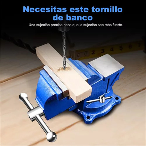 Tornillo De Banco 4 Pulgadas 100mm 5kg Pesado Azul