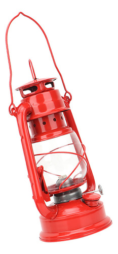 Farol Rojo Vintage De Queroseno, Hierro, Oleo, Decoración Pa