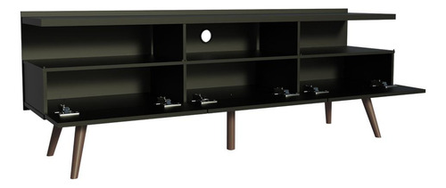 Mueble Mesa Para Tv Rack Madesa Con Pies Nm Color Negro