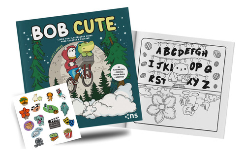Combo Bob Cute - Kit Com 3 Livros De Colorir Para Todas As Idades: Acompanha Adesivos E Ilustrações Originais Fofas