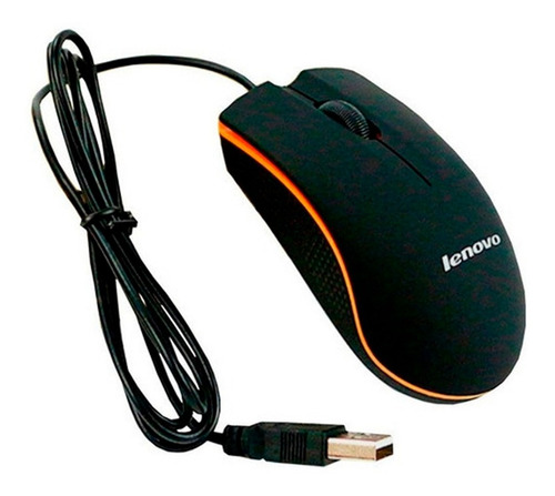 Imagen 2 de 2 de Mouse Usb Optico Lenovo Pc Laptop Ergonomico 3 Botones