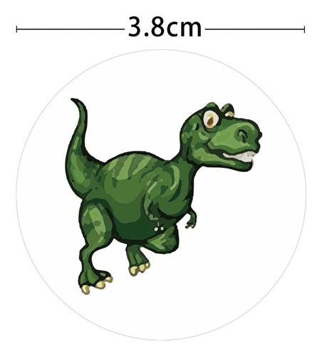 500 Count / Roll Dinosaur Stickers Calcomanías 3,8 Cm