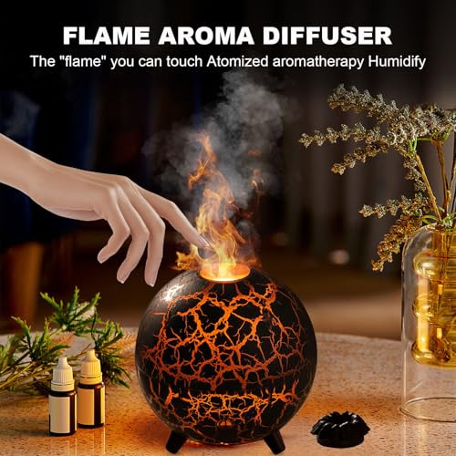 Humidificador De Volcán Difusor De Llama: 200ml 7 Colores Di