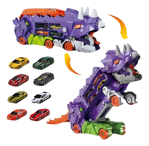 Pingüe® City & Speed | Pista Dino Track Para Niños Auto 1:64 Violeta Oscuro
