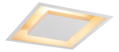 Lustre Plafon De Embutir E27 Luz Indireta 35x35 Branco