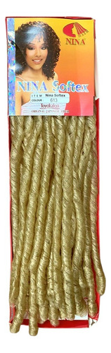 Apliques De Cabelo Cabelo Sintético Nina Softex Pacotinho Estilo Crochet Braids, Loiro_clarissimo_#613 De 55cm - 1 Mecha Por Pacote