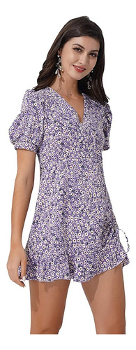 Vestido Falda Short Mujer Floral Dama Casual Fiesta Elegante