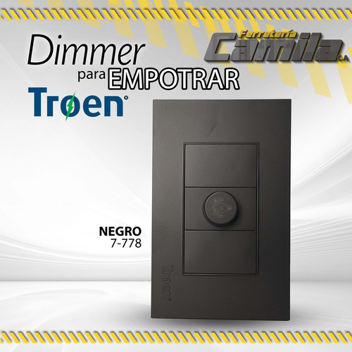 Dimmer P Empotrar Troen /negro 7-778(10068) Regulador De Luz