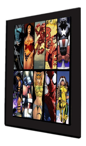 Cuadro 60x40cms Decorativo Dc & Marvel!!!+envío Gratis