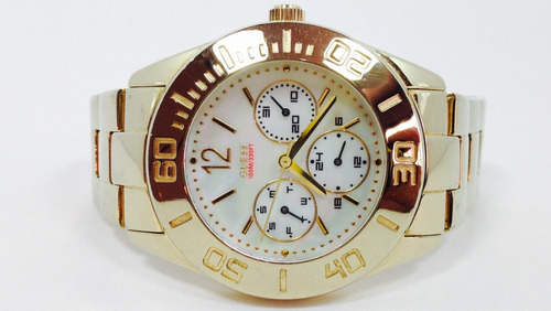 Reloj Guess Caja Y Pulso Chapa De Oro (inv 1650)