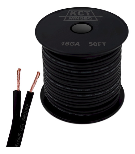 16awg Gauge Speaker Cable Speaker Wire 50ft Negro ¡