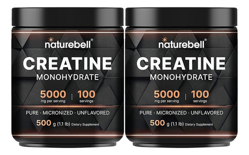 Naturebell 2 Pack Creatina Monohidrato En Polvo 500 Gramos, 