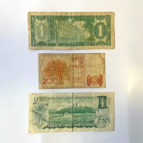 Billetes Antiguos Extrangeros / Lote De 3 Unidades (Usado)
