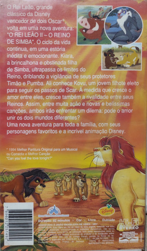 Vhs O Rei Leão Ii O Reino De Simba Dublado Otimo Estado (Usado)