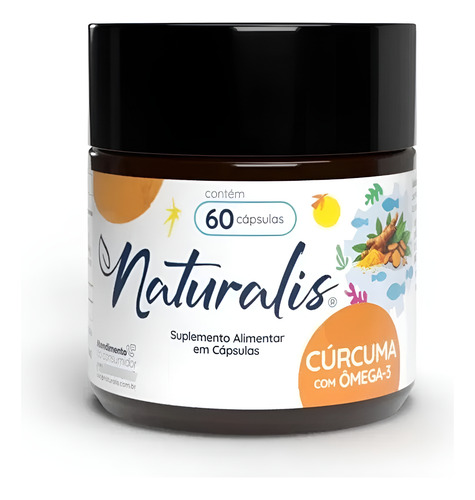 Cúrcuma Com Óleo De Peixe Naturalis Com 60 Cápsulas