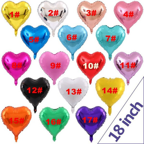 Imagen 3 de 8 de Globo Metalizados Corazon 23cm 10 Numero Fiesta Decoración