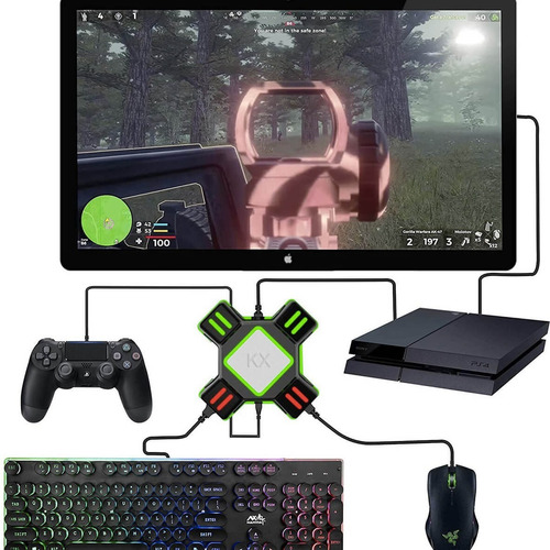 Conversor de teclado e mouse USB Adaptador de controlador Ps4 Pro