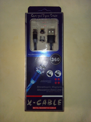 Cable Magnético Usb Inteligente Led 3 In 1 Multi-salida