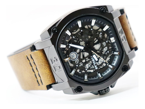 Reloj Tubular De Cuero Casual Para Hombre Con Cronógrafo