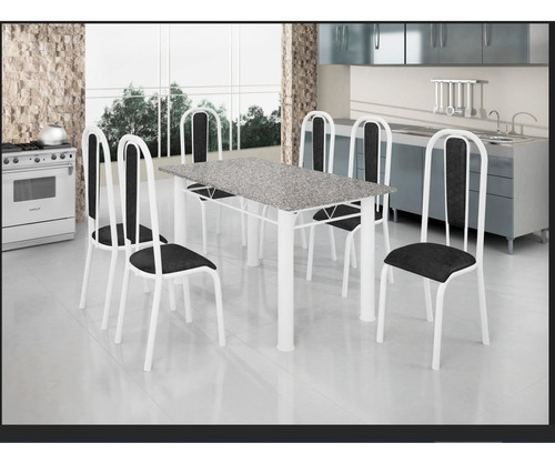 Conjunto Mesa Tubular Com 6 Cadeiras Atenas Tubos Iiwt