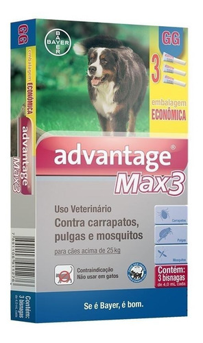 Pipeta antiparasitário para pulga Elanco Advantage Max3 para cão