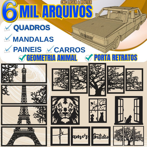 Pacote 6k Quadros, Porta Retratos, Vetor Cnc Router Laser