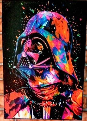 Cuadro Decorativo Star Wars Yoda, Vader Y Stormtrooper