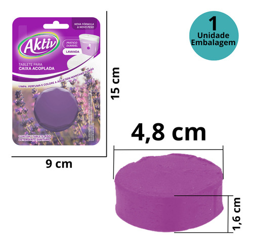 Bloco Caixa Acoplada Para Sanitário Aktiv Pedra Lavanda 45g