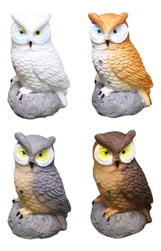 4pcs Resin Miniature Birds Mini Owl Fairy Garden Ornament