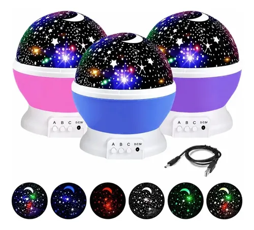 Luminária Projetor Estrela 360º Galaxy Abajur Mesa Infantil