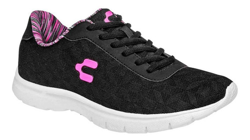 Tenis Mujer Charly 1049207 Negro Fucsia 079-210