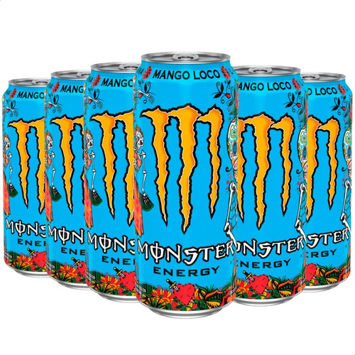 Bebida Energizante Monster Energy Sabor Mango Loco 473ml X6