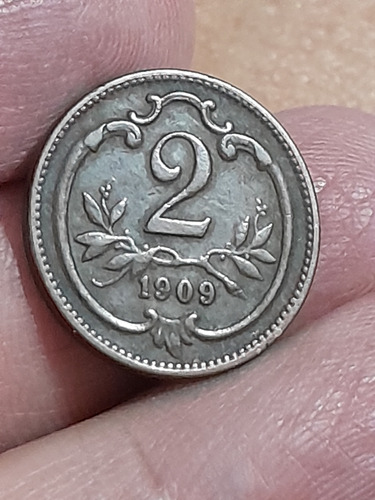 Moneda Hungria 2 Filler 1909 Km#481 Ref 655 Libro  4