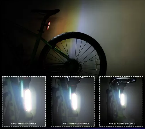 Luz Linterna Trasera Recarg Usb Led Bicicleta Potente 120 Lm - colores