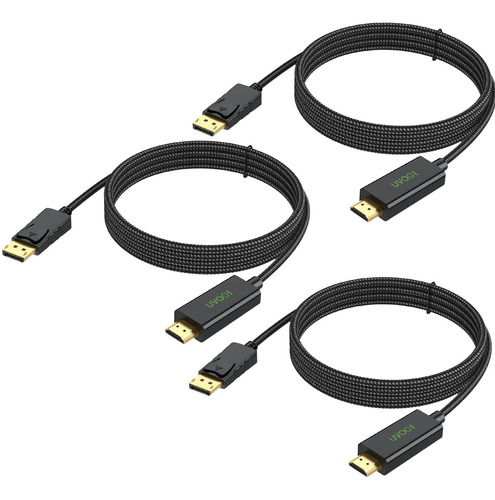 Cable Hdmi Displayport A Hdmi (paquete De 3, Negro, 6 Pies)