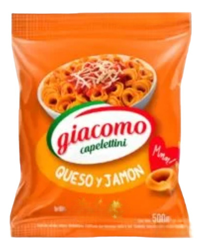 Fideos Giacomo Capelettini Jamón Y Queso De 500g Pack 10u