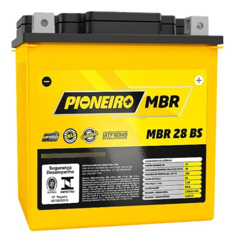 Bateria Moto Pioneiro Mbr28-bs 12v 28a/h