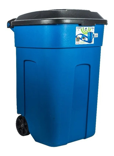 Bote Para Basura 135 L Tacho Con Tapa Y Llantas 2 Piezas