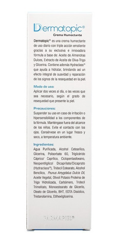 Imagen 8 de 8 de Crema Humectante De Uso Facial Y Corporal Dermatopic 250 G