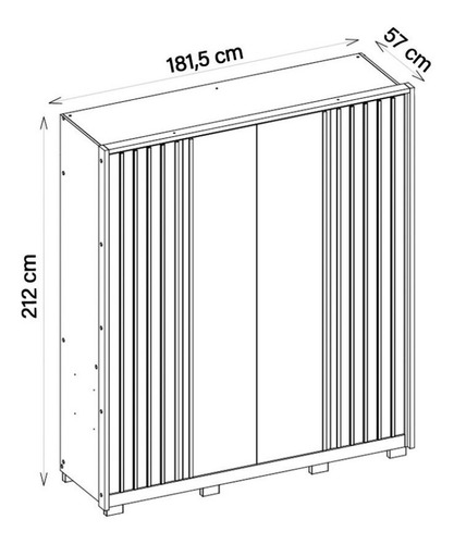 Imagen 7 de 10 de Ropero Placard 4 Puertas Y 2 Cajones Con Guías Metálicas LG