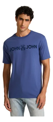 Camiseta John John Regular Fit Basic Azul Medio